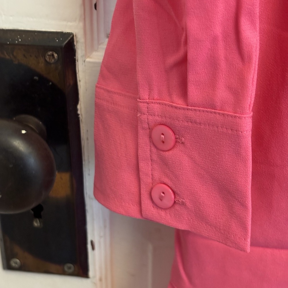 Tuckernuck Women's Hot Pink Crepe Callahan Shirt Dress Mini Size XL New $128 - Picture 4 of 5